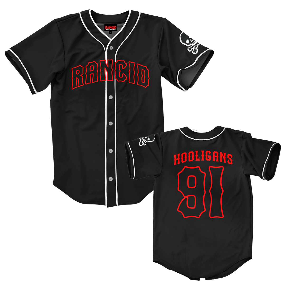 Hooligans 91 Baseball Jersey (Black)