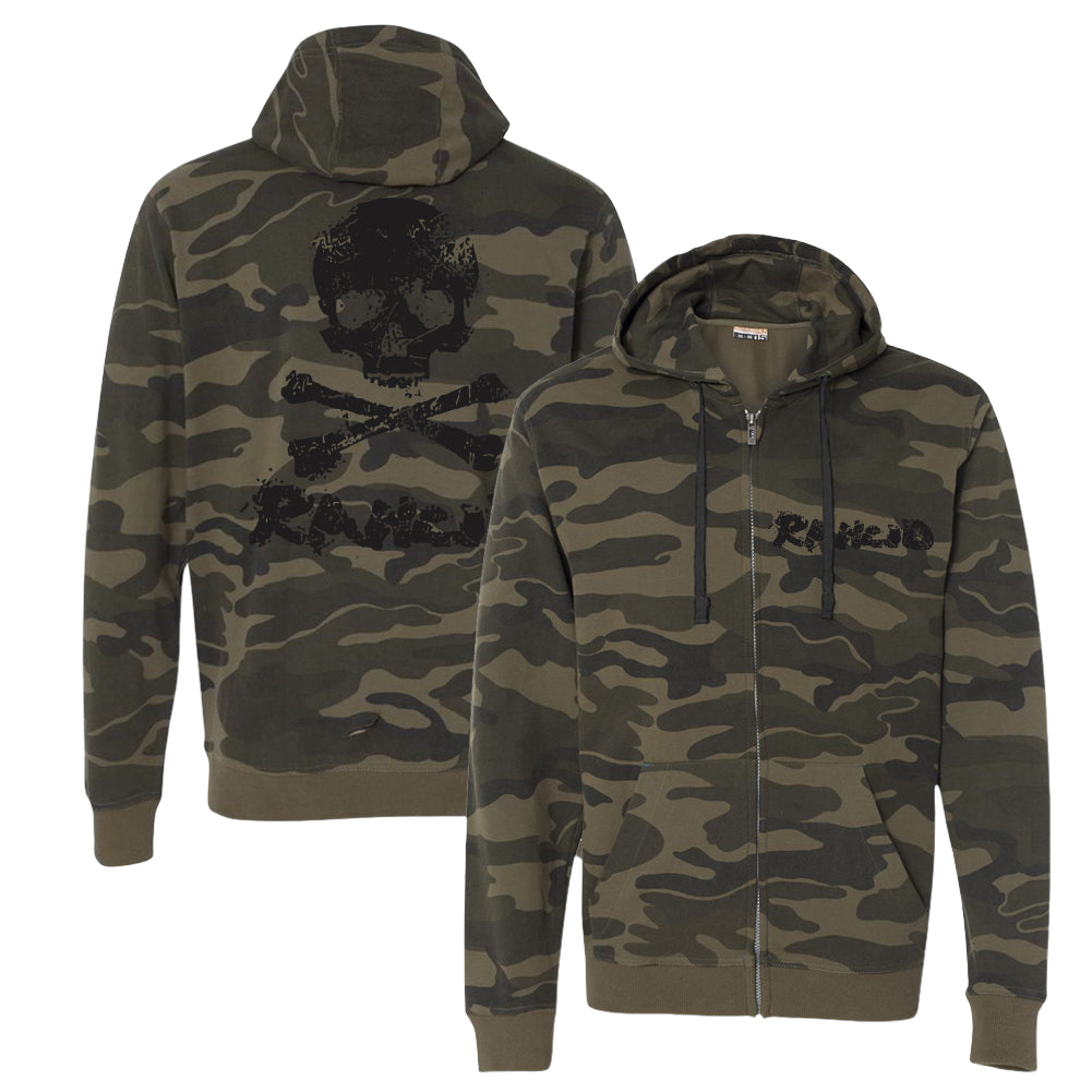 D Skull Camo Zip Up