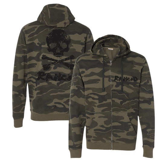 D Skull Camo Zip Up