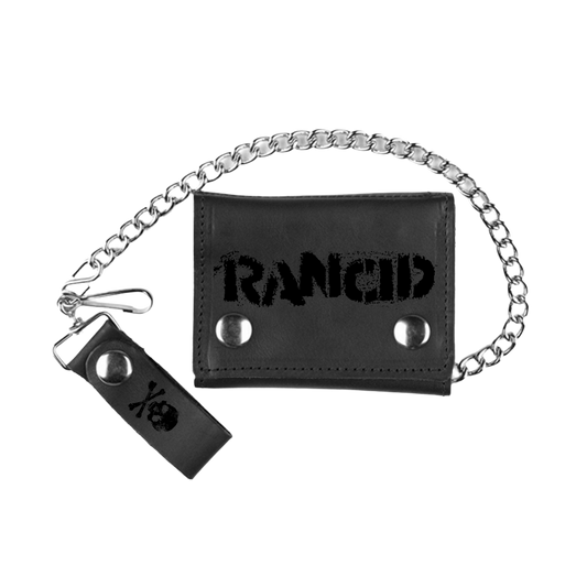 Stencil Logo Leather Chain Wallet (Black)