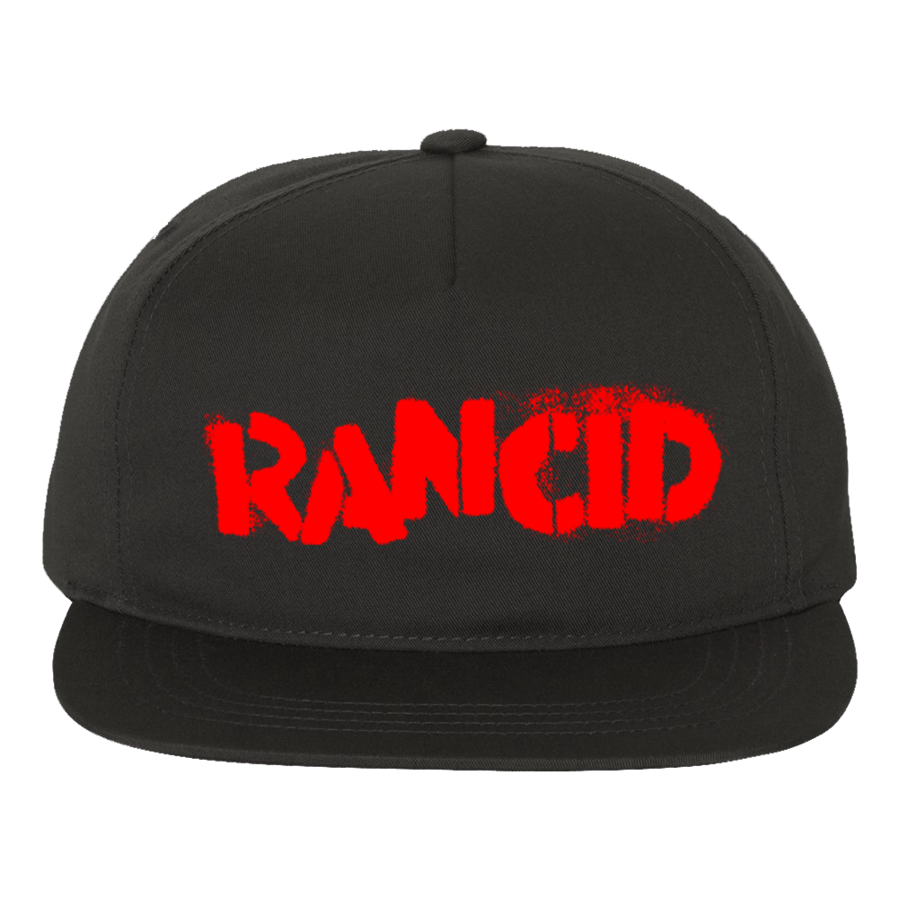 Stencil Logo Embroidered Snapback Hat (Black)