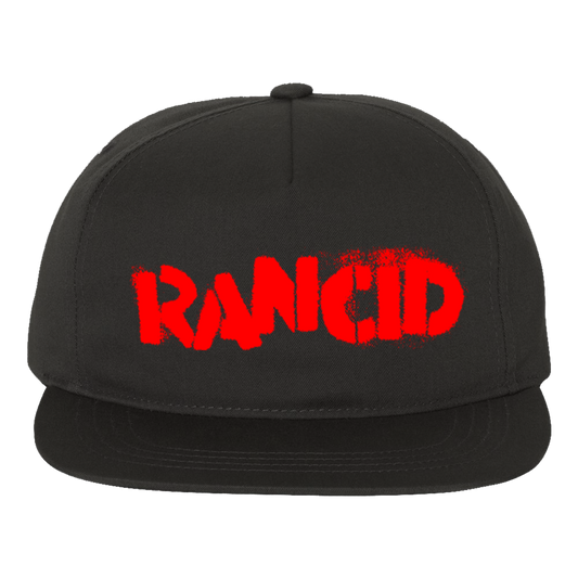 Stencil Logo Embroidered Snapback Hat (Black)